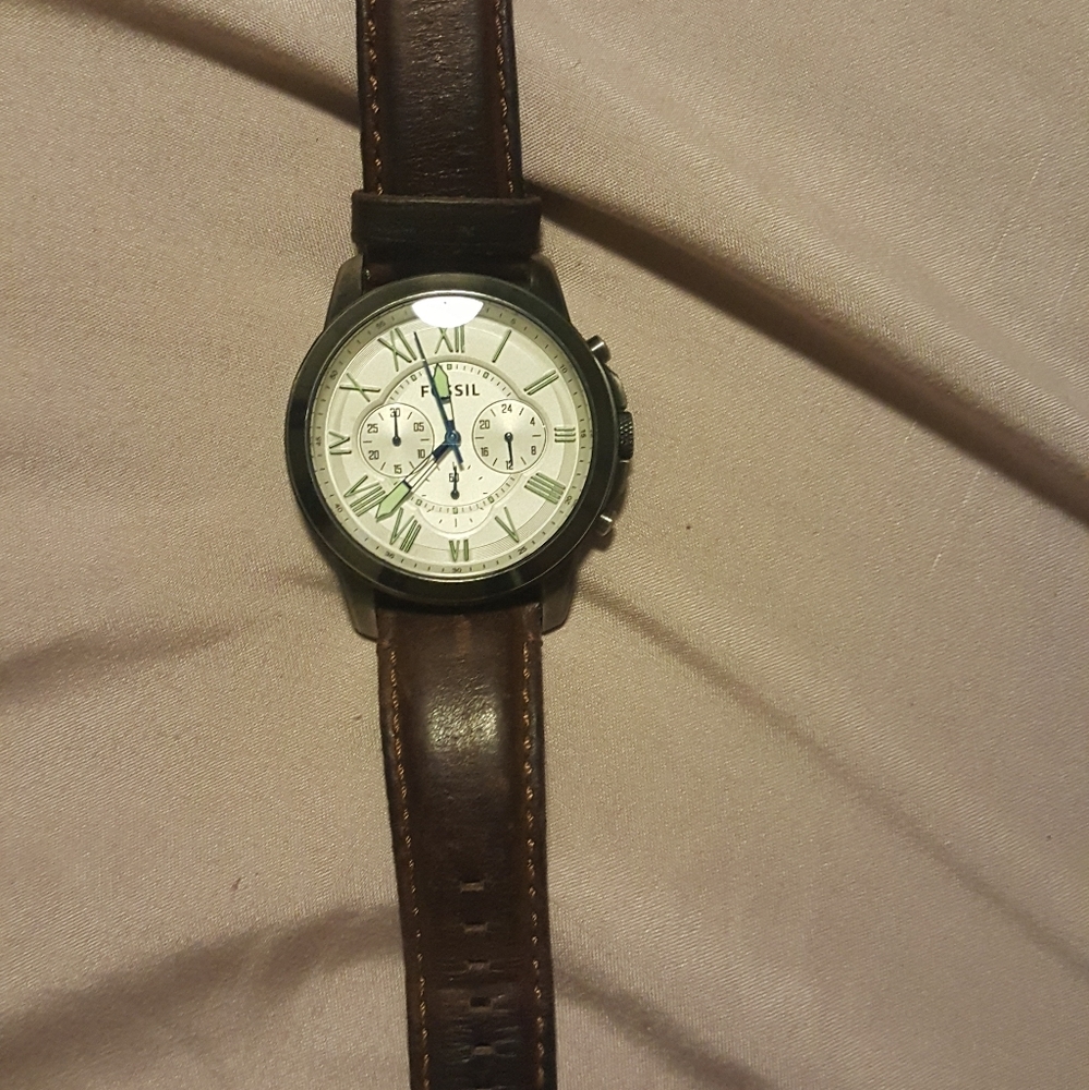 Leather fossil watch